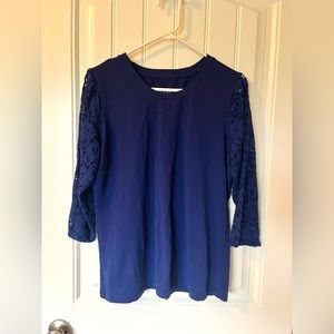 d&co - M Dark Blue Laced Sleeve Tee